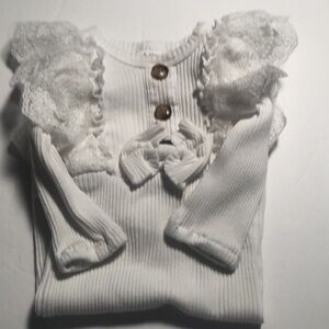 Girls lacy white fall one piece